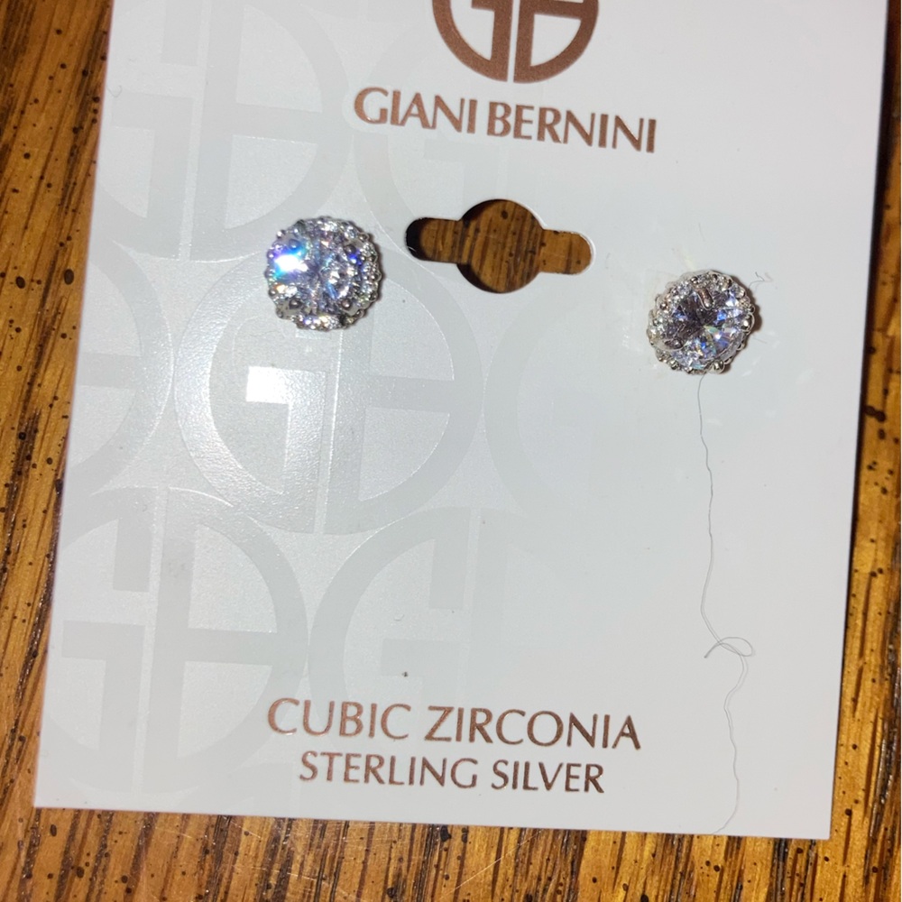 GIANI BERNINI Pavé CZ & Sterling Silver Stud Earrings - NWT MSRP$50